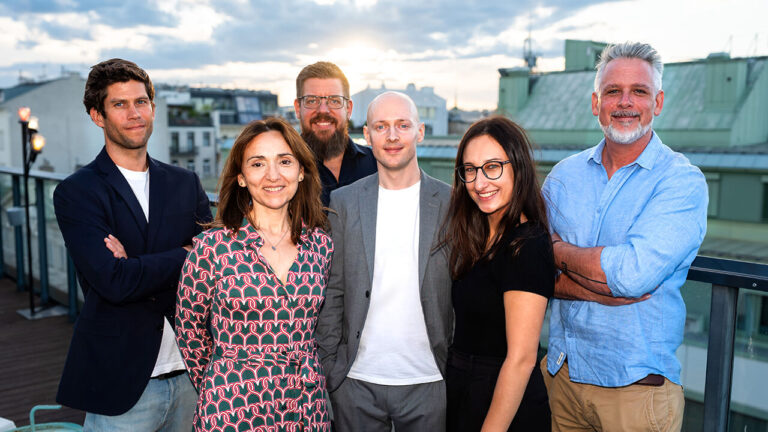 v.l.n.r.: Peter Bandion, Aida de Martin, Michael Bäk, Michael Aistleitner, Alisha-Fiona Derdak, David Bergmann (das COPE Sales-Team)