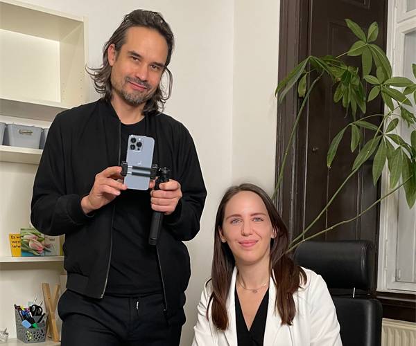 David Kleinl, Video-Trainer und Social Media-Expertin Jasmin Schierer