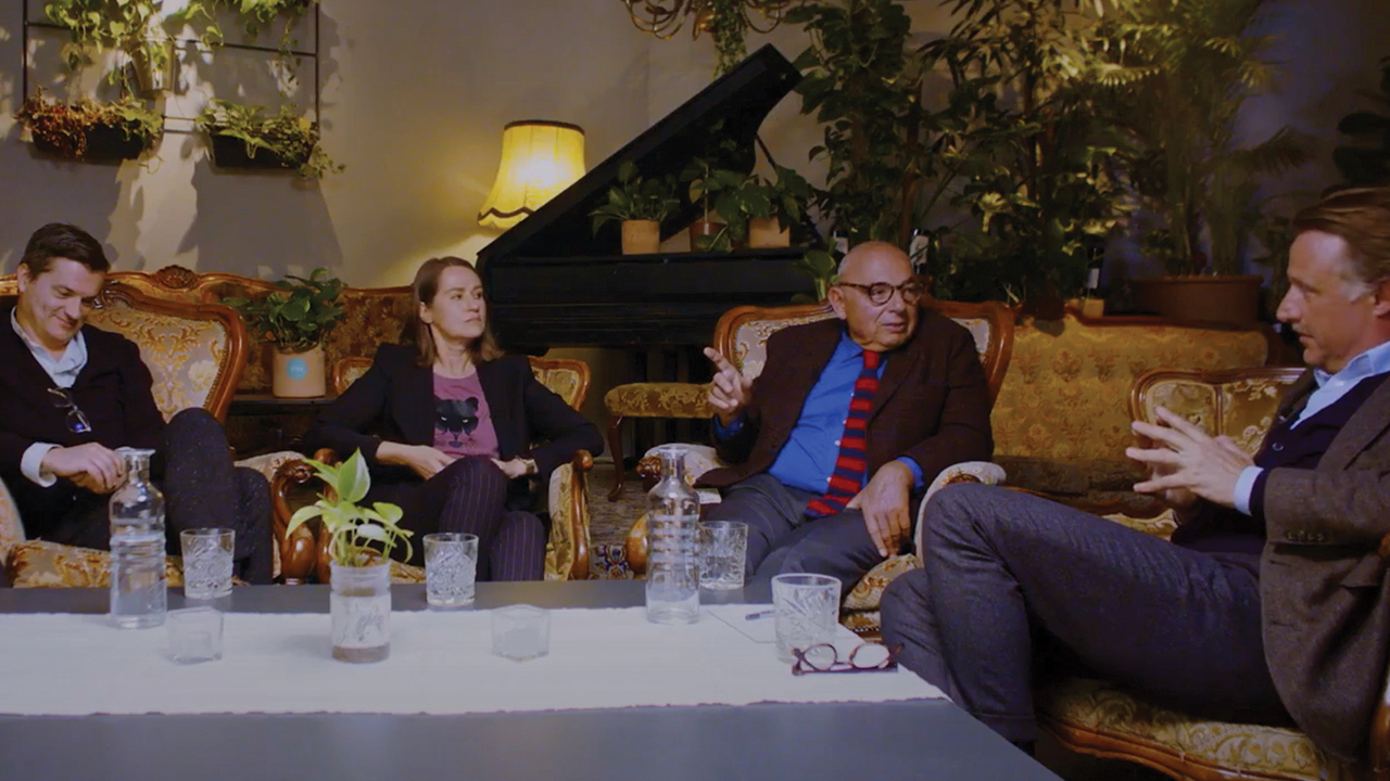 Videogespräch: Andreas Putz (Jung von Matt/Donau), Gerda Reichl-Schebesta (Agentur G*erda Reichl-Schebesta), Mariusz Jan Demner (DMB.) und Sebastian Loudon (Datum).